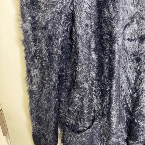 Free People Women’s Black Faux Fur Cardigan Sz S - Picture 5 of 9